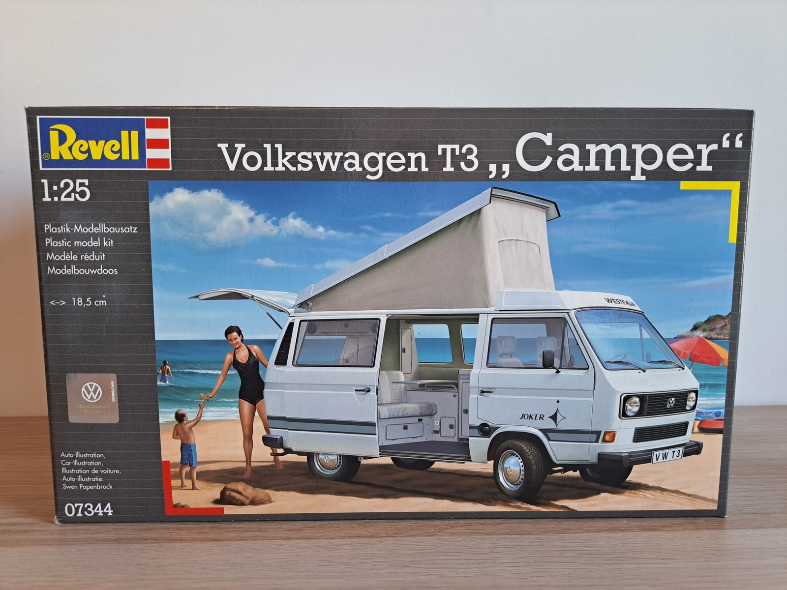Revell 07344 Volkswagen T3 Camper factory-sealed model kit box
